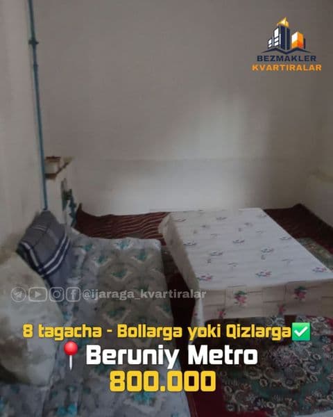 IJARAGA HOVLI — BEZMAKLER<br />
<br />
 Manzil: Toshkent, Be
