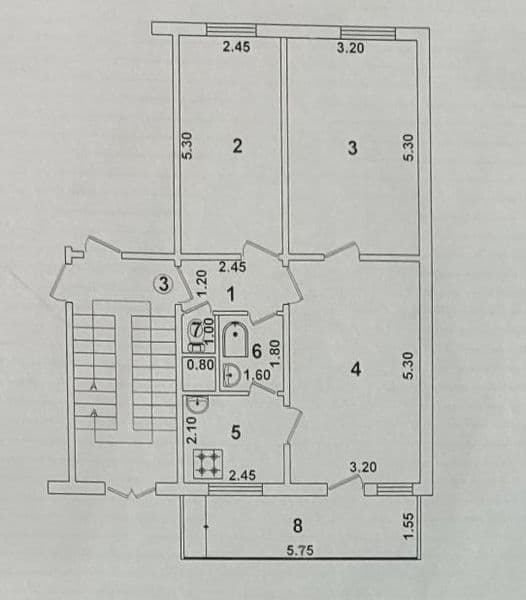 Юнусобод 8 кварталда 3/1/4 квартира ижарага берилади.  3 хон