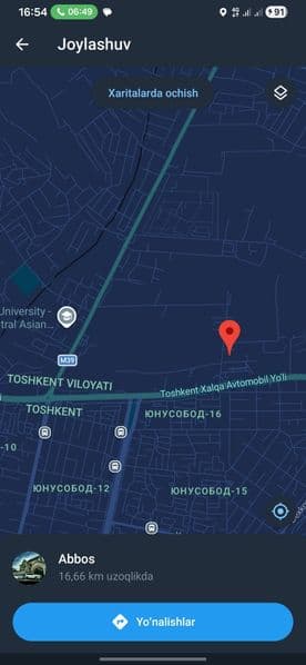 Yunusobot-16 <br />
2 xonali kvartera 1 xonasiga sherik kera