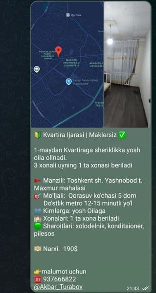 Kvartira Ijarasi | Maklersiz <br />
<br />
1-maydan Kvartira — фото 3